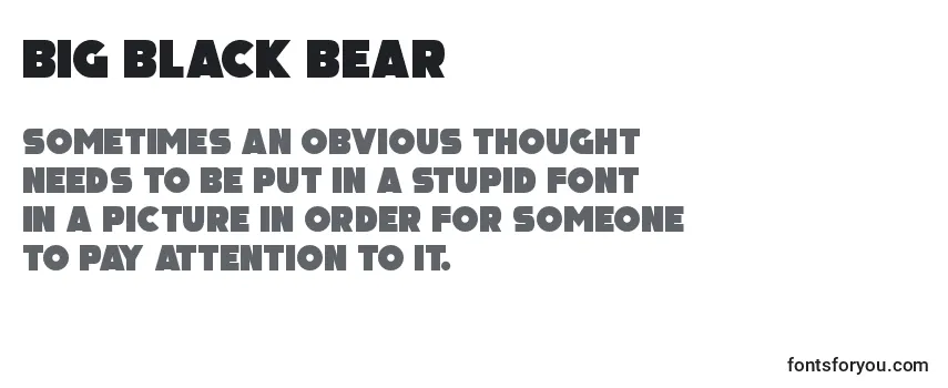 Überblick über die Schriftart Big Black Bear