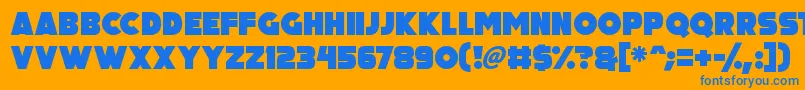 Big Black Bear Font – Blue Fonts on Orange Background