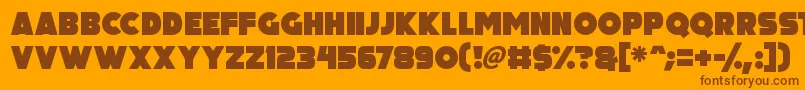 Big Black Bear Font – Brown Fonts on Orange Background