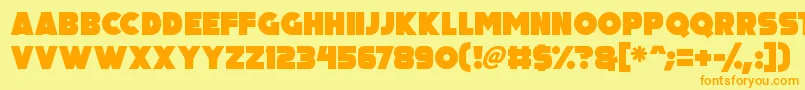 Big Black Bear Font – Orange Fonts on Yellow Background