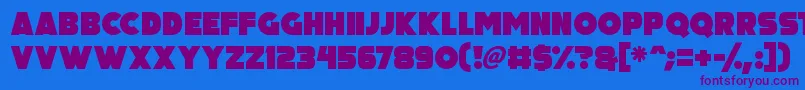Big Black Bear Font – Purple Fonts on Blue Background