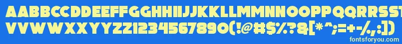 Big Black Bear Font – Yellow Fonts on Blue Background