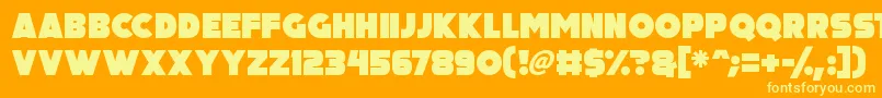 Big Black Bear Font – Yellow Fonts on Orange Background