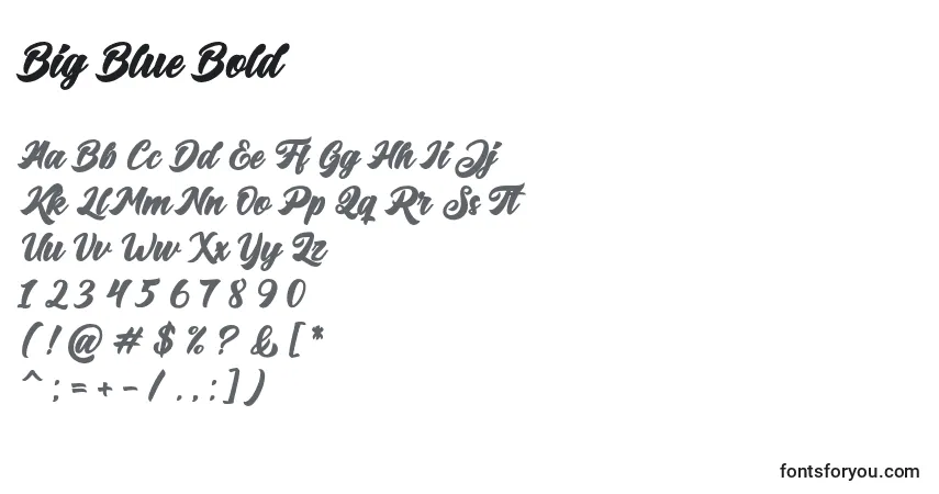 Шрифт Big Blue Bold – алфавит, цифры, специальные символы