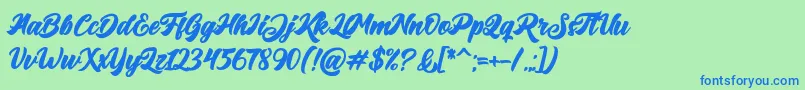 Big Blue Bold Font – Blue Fonts on Green Background