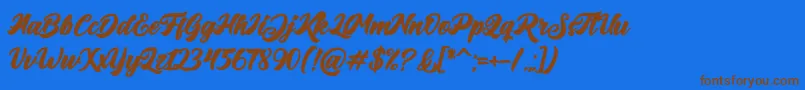 Big Blue Bold Font – Brown Fonts on Blue Background