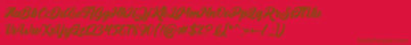 Big Blue Bold Font – Brown Fonts on Red Background