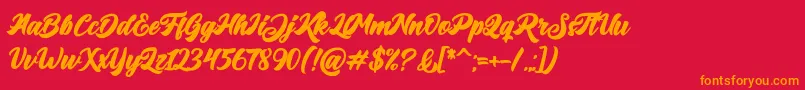 Big Blue Bold Font – Orange Fonts on Red Background