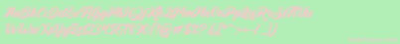 Big Blue Bold Font – Pink Fonts on Green Background