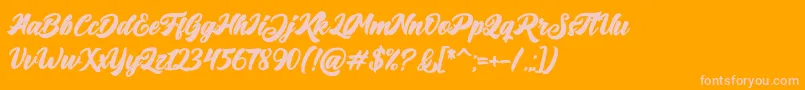 Big Blue Bold Font – Pink Fonts on Orange Background