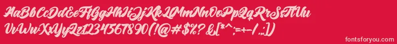 Big Blue Bold Font – Pink Fonts on Red Background