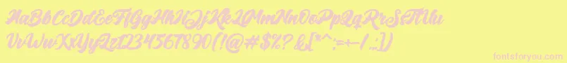 Big Blue Bold-Schriftart – Rosa Schriften auf gelbem Hintergrund