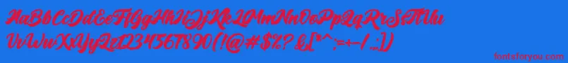Big Blue Bold Font – Red Fonts on Blue Background