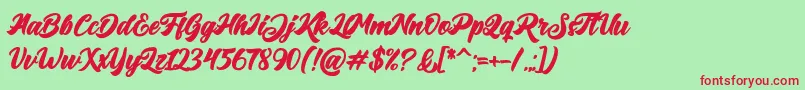 Big Blue Bold Font – Red Fonts on Green Background