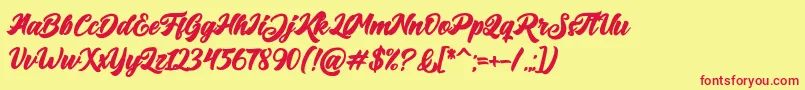 Big Blue Bold Font – Red Fonts on Yellow Background