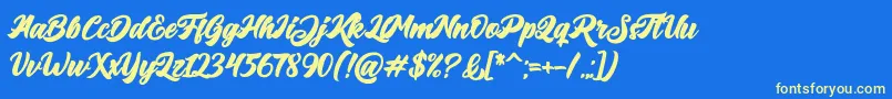 Big Blue Bold Font – Yellow Fonts on Blue Background