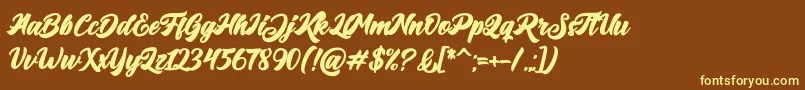 Big Blue Bold Font – Yellow Fonts on Brown Background
