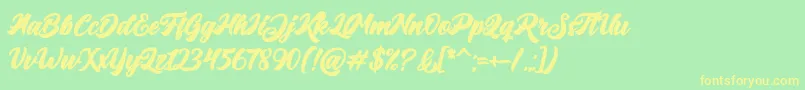 Big Blue Bold Font – Yellow Fonts on Green Background