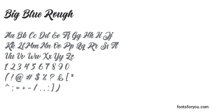 Czcionka Big Blue Rough – alfabet, cyfry, specjalne znaki