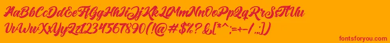 Big Blue Rough Font – Red Fonts on Orange Background
