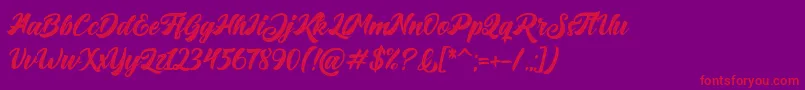 Big Blue Rough Font – Red Fonts on Purple Background
