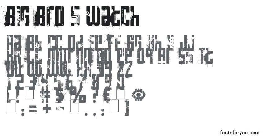 Czcionka Big Bro s Watch – alfabet, cyfry, specjalne znaki