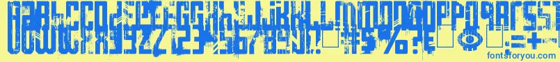 Big Bro s Watch Font – Blue Fonts on Yellow Background