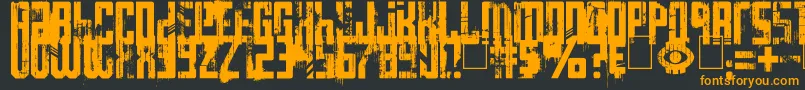 Big Bro s Watch-Schriftart – Orangefarbene Schriften auf schwarzem Hintergrund