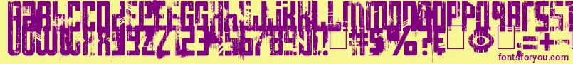 Big Bro s Watch Font – Purple Fonts on Yellow Background