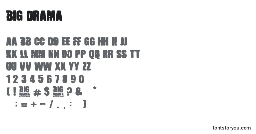 Шрифт Big Drama – алфавит, цифры, специальные символы