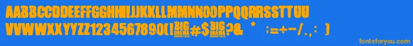 Big Drama Font – Orange Fonts on Blue Background