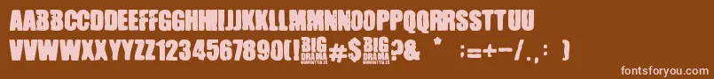 Шрифт Big Drama – розовые шрифты на коричневом фоне