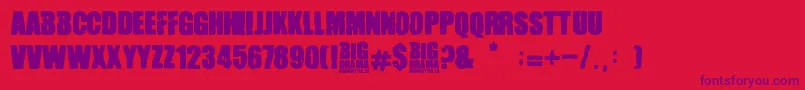 Big Drama Font – Purple Fonts on Red Background