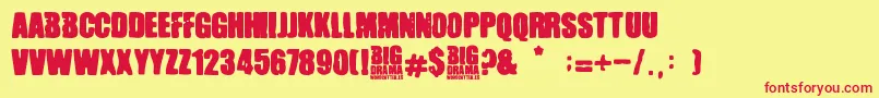 Big Drama Font – Red Fonts on Yellow Background