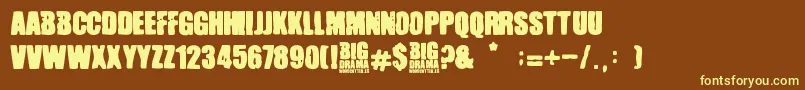 Big Drama Font – Yellow Fonts on Brown Background