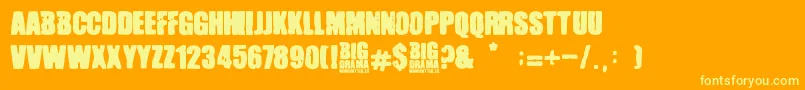 Big Drama Font – Yellow Fonts on Orange Background