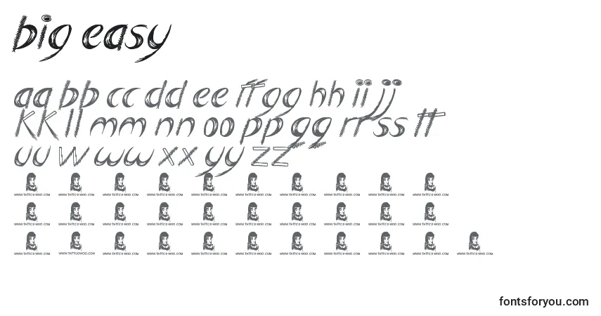 Czcionka Big Easy – alfabet, cyfry, specjalne znaki