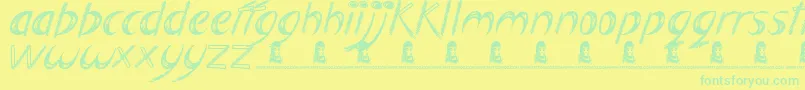 Police Big Easy – polices vertes sur fond jaune