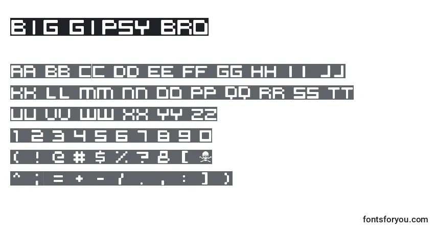 Fuente BIG GIPSY BRO - alfabeto, números, caracteres especiales