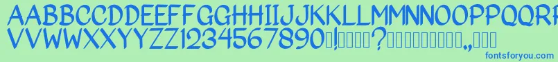 Big Marker Font – Blue Fonts on Green Background