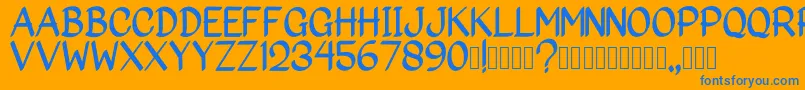 Weitere Informationen zur Big Marker-Schriftart Big Marker-Schriftart – Blaue Schriften auf orangefarbenem Hintergrund