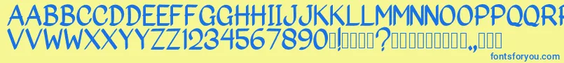 Big Marker Font – Blue Fonts on Yellow Background