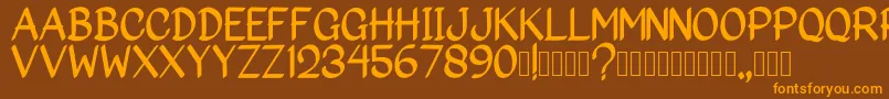 Big Marker Font – Orange Fonts on Brown Background