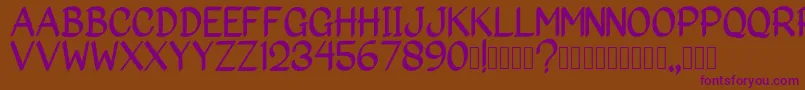 Big Marker Font – Purple Fonts on Brown Background