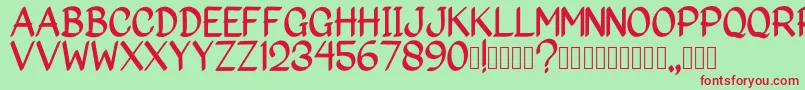 Big Marker-Schriftart – Rote Schriften auf grünem Hintergrund