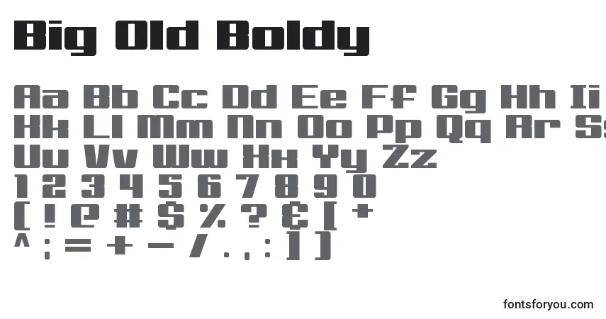 Schriftart Big Old Boldy – Alphabet, Zahlen, spezielle Symbole