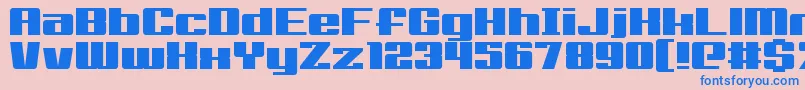 Czcionka Big Old Boldy – niebieskie czcionki na różowym tle