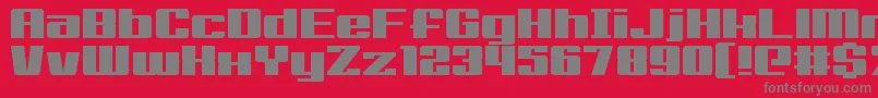 Fonte Big Old Boldy – fontes cinzas em um fundo vermelho