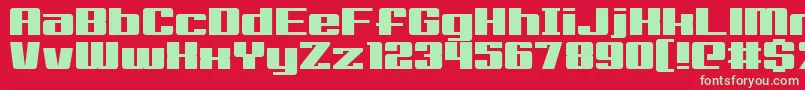 Big Old Boldy Font – Green Fonts on Red Background