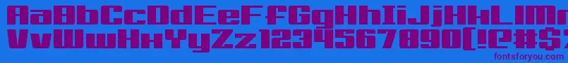 Big Old Boldy Font – Purple Fonts on Blue Background